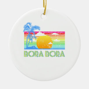 Vintage Bora Bora Beach Ceramic Tree Decoration