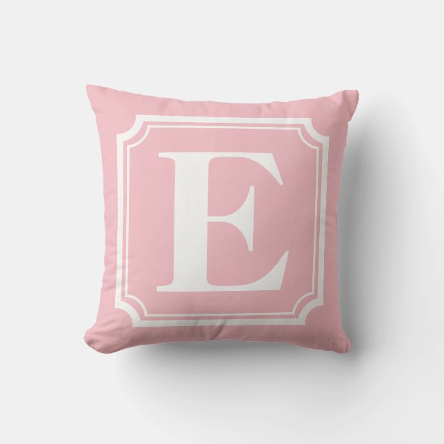 Vintage Border | Blush Pink Personalised Monogram Cushion (Front)