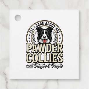 Vintage Border Collie Dog Lover Funny Shirt Design Favour Tags