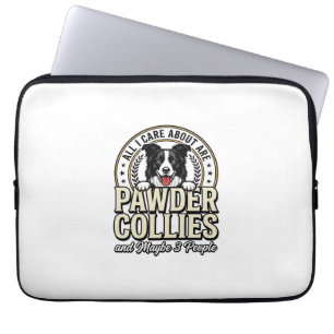 Vintage Border Collie Dog Lover Funny Shirt Design Laptop Sleeve