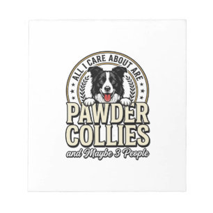 Vintage Border Collie Dog Lover Funny Shirt Design Notepad