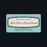 Vintage Border Handmade Candle Label, Pale Blue Label<br><div class="desc">Fully customisable with your own text.</div>