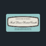 Vintage Border Handmade Candle Label, Pale Blue Label<br><div class="desc">Fully customisable with your own text.</div>