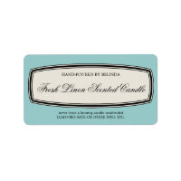 Vintage Border Handmade Candle Label, Pale Blue