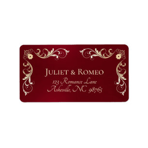 Vintage Border Return Address - Red Label