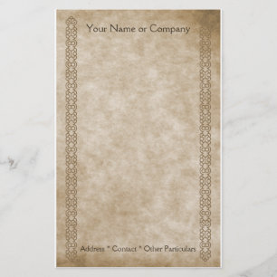 Vintage Borders Tan Stationery
