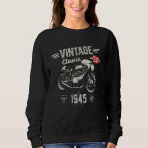 Vintage Born 1945 80th Birthday Classic Retro Moto Sweatshirt