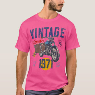 Vintage Born 1971 Birthday Classic Retro Motorbike T-Shirt
