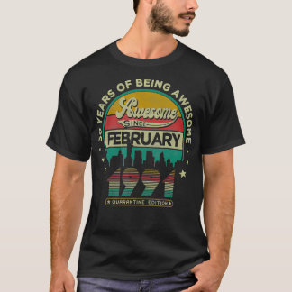 Vintage Born February 1991 30th Birthday 30 Years T-Shirt