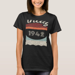 Vintage Born In 1942 80th Birthday 80 Years Old T-Shirt