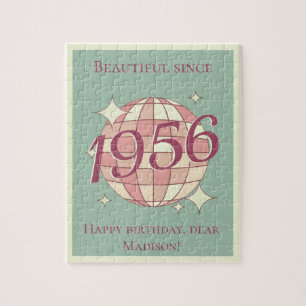 Vintage born in 1956 70th birthday gift jigsaw puz puzzle