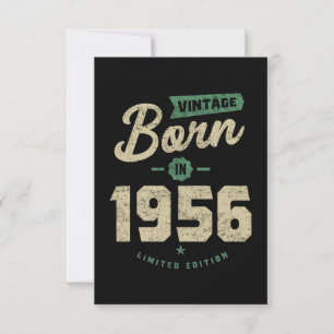 Vintage Born In 1956 Birthday Gift RSVP Card