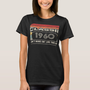 Vintage Born In 1960 62nd Birthday 62 Years Old T-Shirt