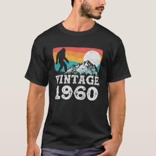 Vintage Born In 1960 Funny Bigfoot Mountains Retro T-Shirt