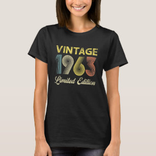 Vintage Born In 1963 Birthday Year Party Wedding A T-Shirt