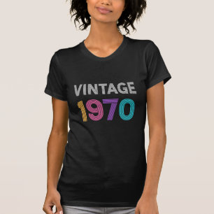 Vintage Born in 1970 Multicolor Birthday T-Shirt