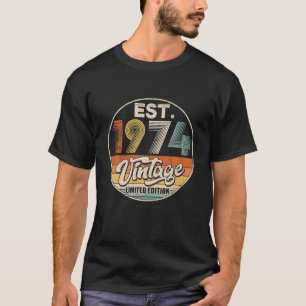 Vintage Born In 1974 Birthday Year Party Wedding T-Shirt