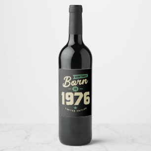 Vintage Born In 1976 Birthday Gift Wine Label