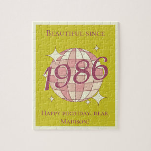 Vintage born in 1986 40th birthday jigsaw puzzle