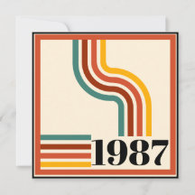 Vintage Born in 1987 Retro Stripe 40th Birthday