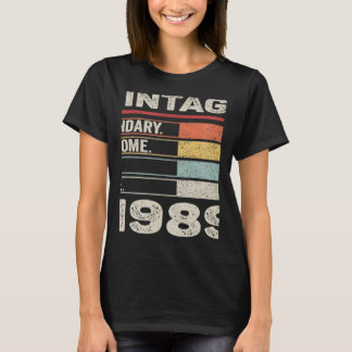 Vintage Born In 1989 33rd Birthday 33 Years Old T-Shirt
