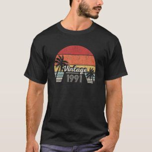 Vintage Born In 1991 31st Birthday 31 Years Old T-Shirt