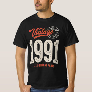 Vintage Born in 1991 - 33 Birthday Retro Classic T-Shirt