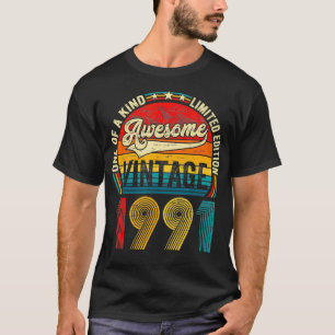 Vintage Born In 1991 Birthday Men Women Retro Bday T-Shirt