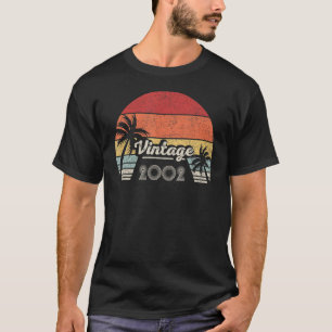 Vintage Born In 2002  20th Birthday  20 Years Old  T-Shirt