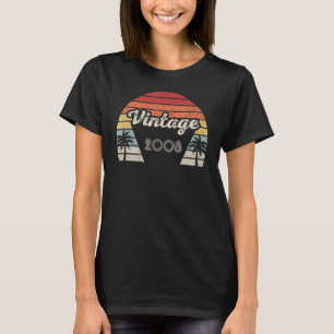 Vintage Born In 2008 14th Birthday 14 Years Old T-Shirt