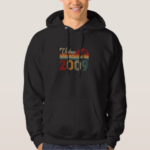 Vintage Born In 2009 Retro 16th Birthday Gifts 16  Hoodie