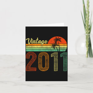 Vintage Born In 2011 Years Old 14th Birthday Funny Card