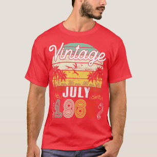 Vintage Born In July 1963 Happy Birthday 57 Years  T-Shirt