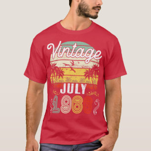 Vintage Born In July 1966 Happy Birthday 54 Years T-Shirt