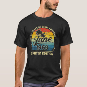 Vintage Born In June 1969 Retro 52 Years Old 52Nd T-Shirt