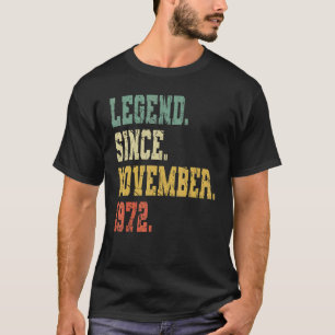 Vintage Born In November 1972 Men Women 50 Years T-Shirt