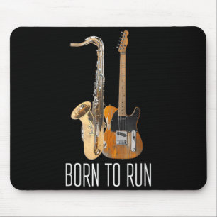 Vintage Born to Run Saxophone Music Amp Guitar Mouse Pad