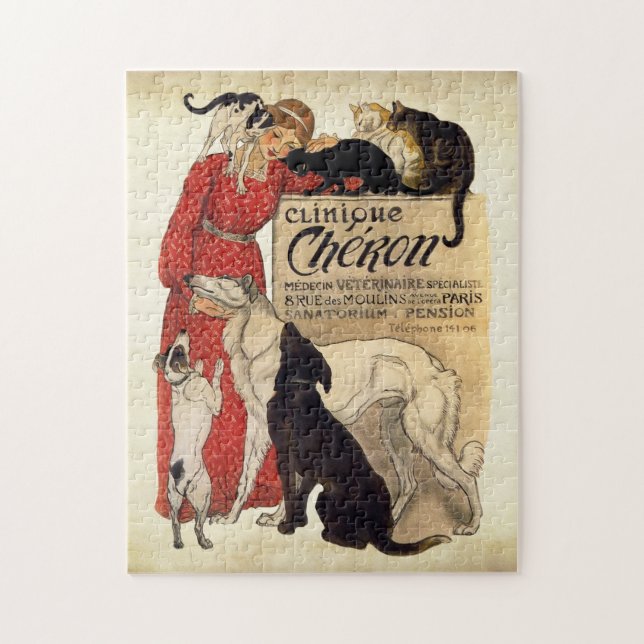 Vintage Borzoi Art Puzzle (Vertical)