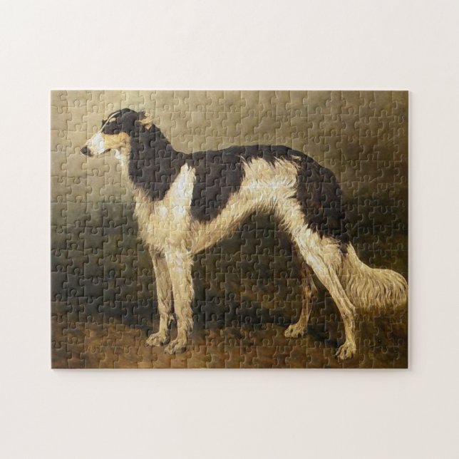 Vintage Borzoi Painting Jigsaw Puzzle (Horizontal)