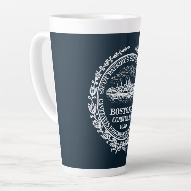 Vintage Boston City Seal   Latte Mug (Left Angle)