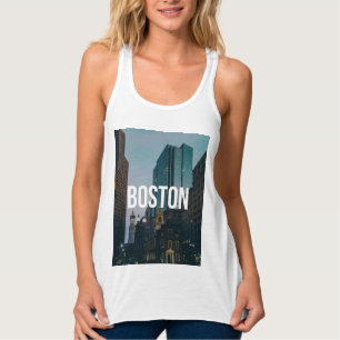 Vintage Boston Cityscape Print - Historic Architec Singlet