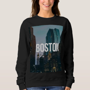 Vintage Boston Cityscape Print - Historic Architec Sweatshirt
