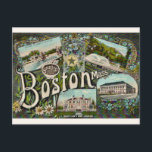 Vintage Boston Frog Pond  Postcard<br><div class="desc">A vintage postcard greeting from Boston highlighting iconic landmarks like the Frog Pond repurposed on a new postcard!</div>