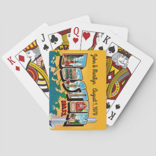 Vintage Boston Greeting Custom Playing Cards
