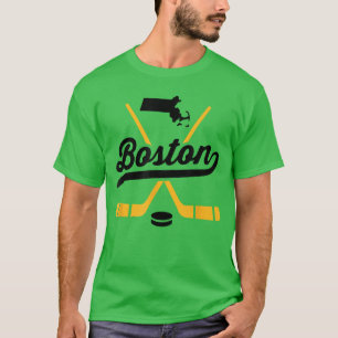 Vintage Boston Ice Hockey Sticks Sportseam Fan Gif T-Shirt