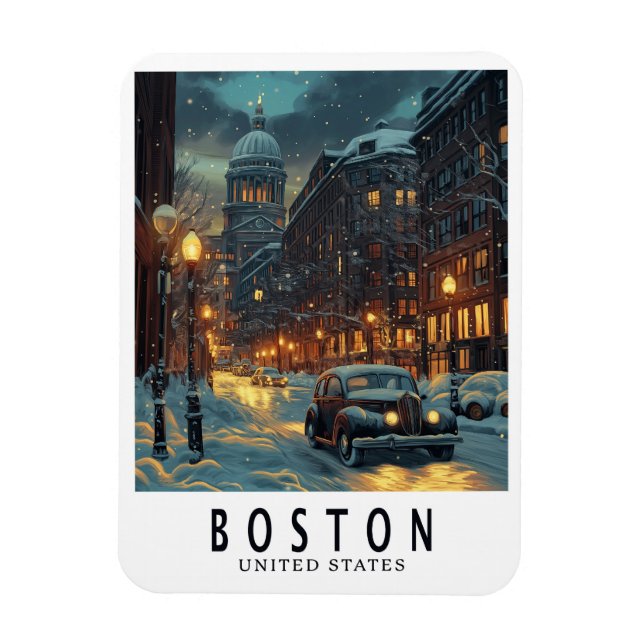 Vintage Boston  Magnet (Vertical)