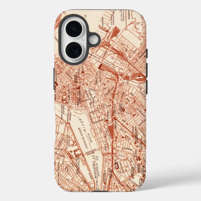 Vintage Boston Map Case-Mate iPhone Case (Back)