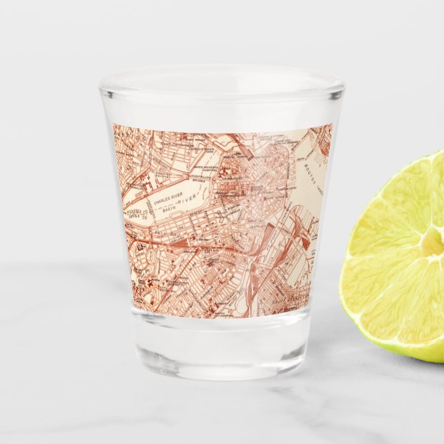 Vintage Boston Map Shot Glass (Front)