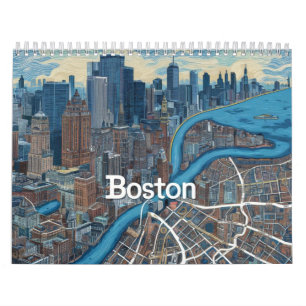 Vintage Boston Massachusetts Map, Boston Ma Us Map Calendar