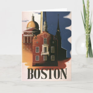 Vintage Boston, Massachusetts Paul Revere's Ride Card